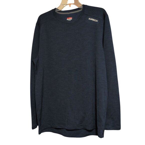 KARBON Tee Men's size XL Pull Over Navy Blue Long Sleeve Base Layer Out Doors - Picture 1 of 7